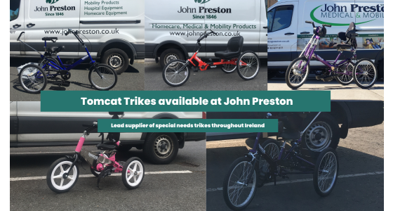 Tomcat Trikes available throughout Ireland at John Preston Healthcare