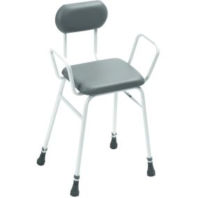 Perching Stool with Arms and Padded Back