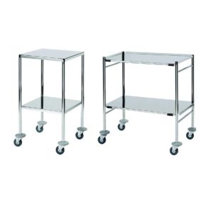 2 Shelf Stainless Steel Surgical Trolley