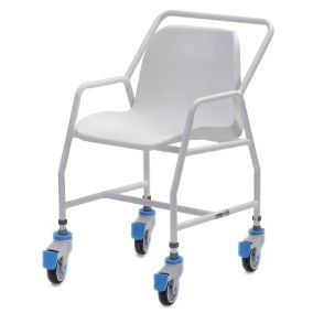 Tilton Mobile Adjustable Height Shower Chair with Four Locking Castor Wheels